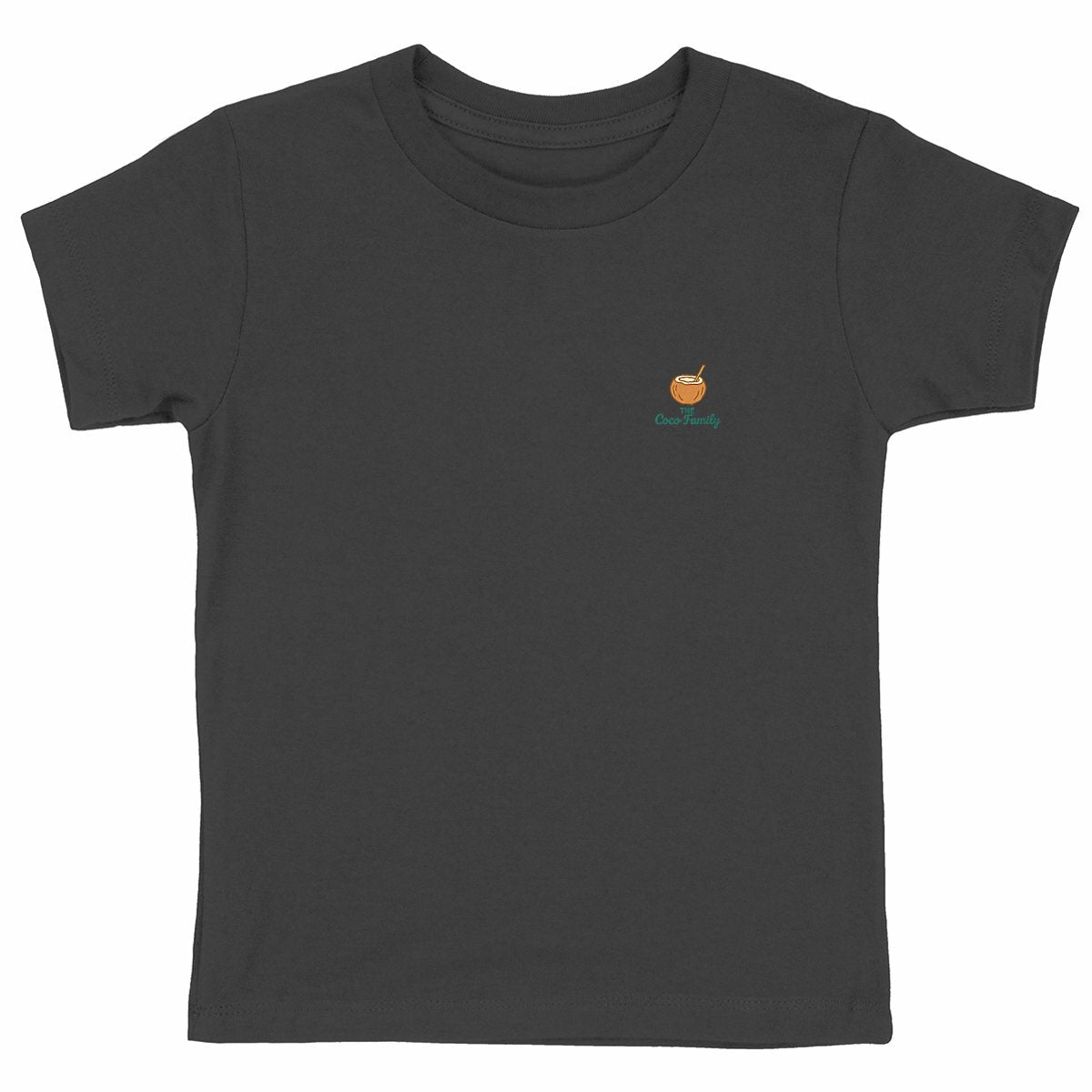 The Coco Logo Tee – Kids Edition (Blanc / Natural Raw) - face_noir